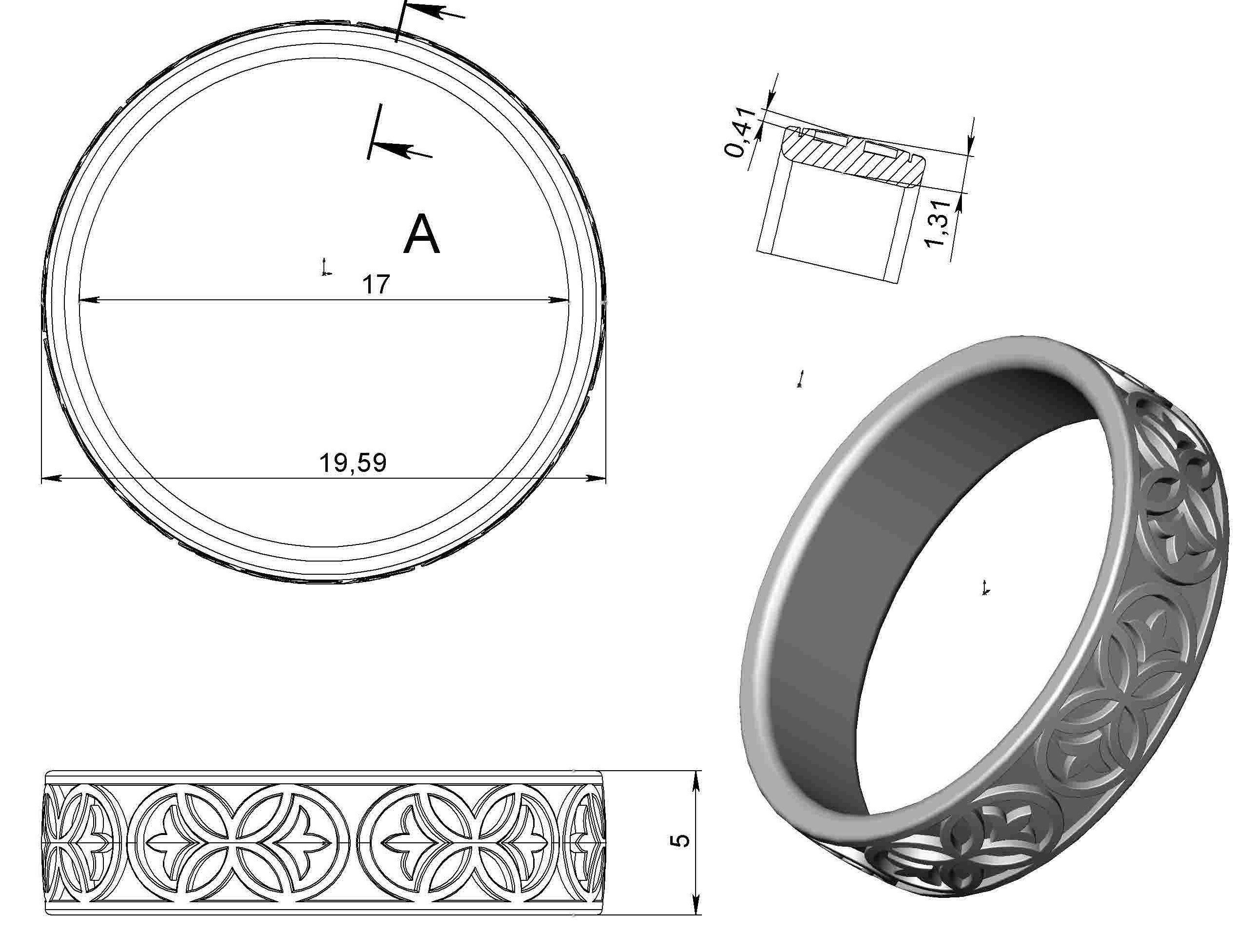 Gold ring with enamel -11 3D print model_6
