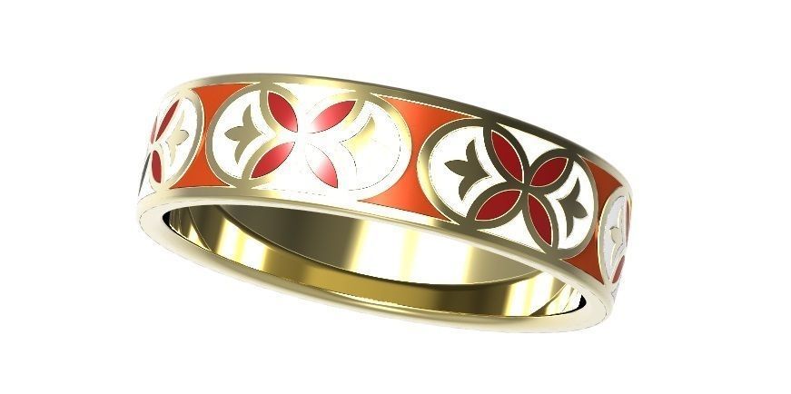 Gold ring with enamel -11 3D print model_5