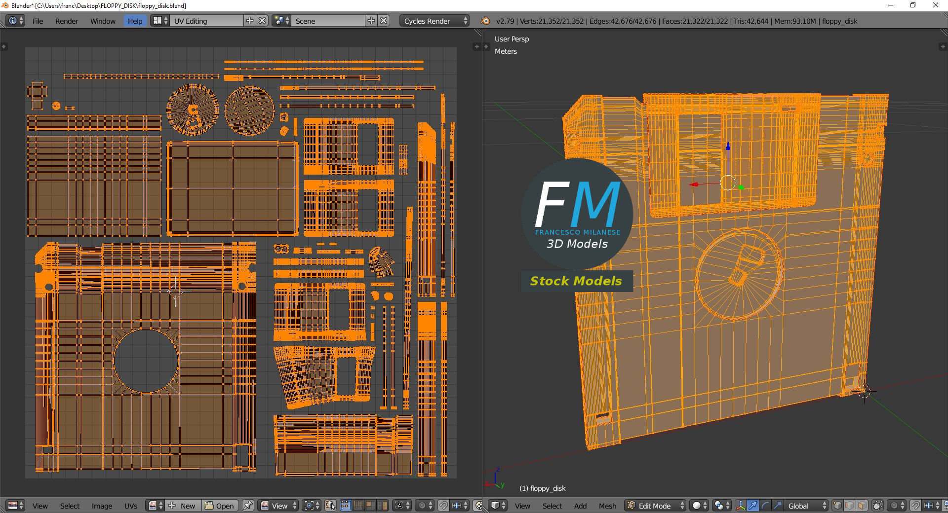 Floppy disk 3D model_10