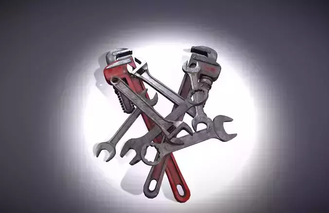 Spanner - Wrench Pack Low-poly 3D model
