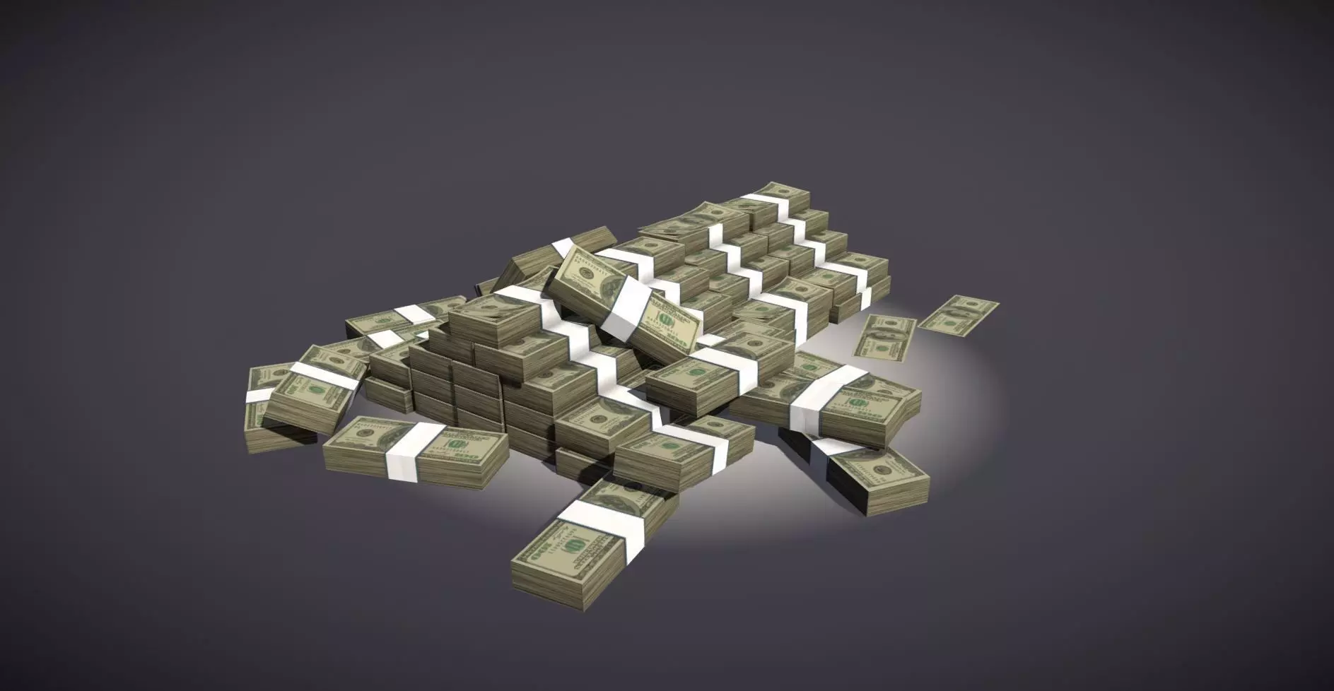 Stacks of Money 3D model_0