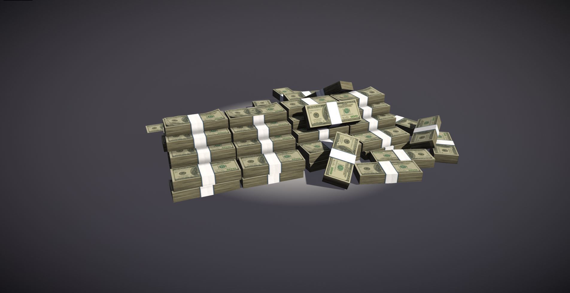 Stacks of Money 3D model_1