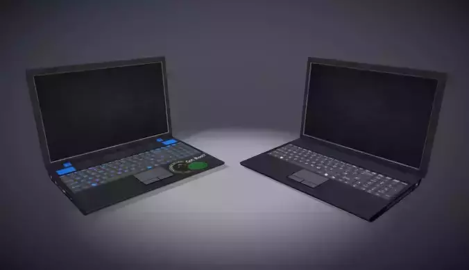 Laptop and Hackers Laptop 3D model