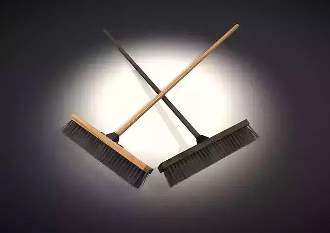 Wooden Broom 3D model