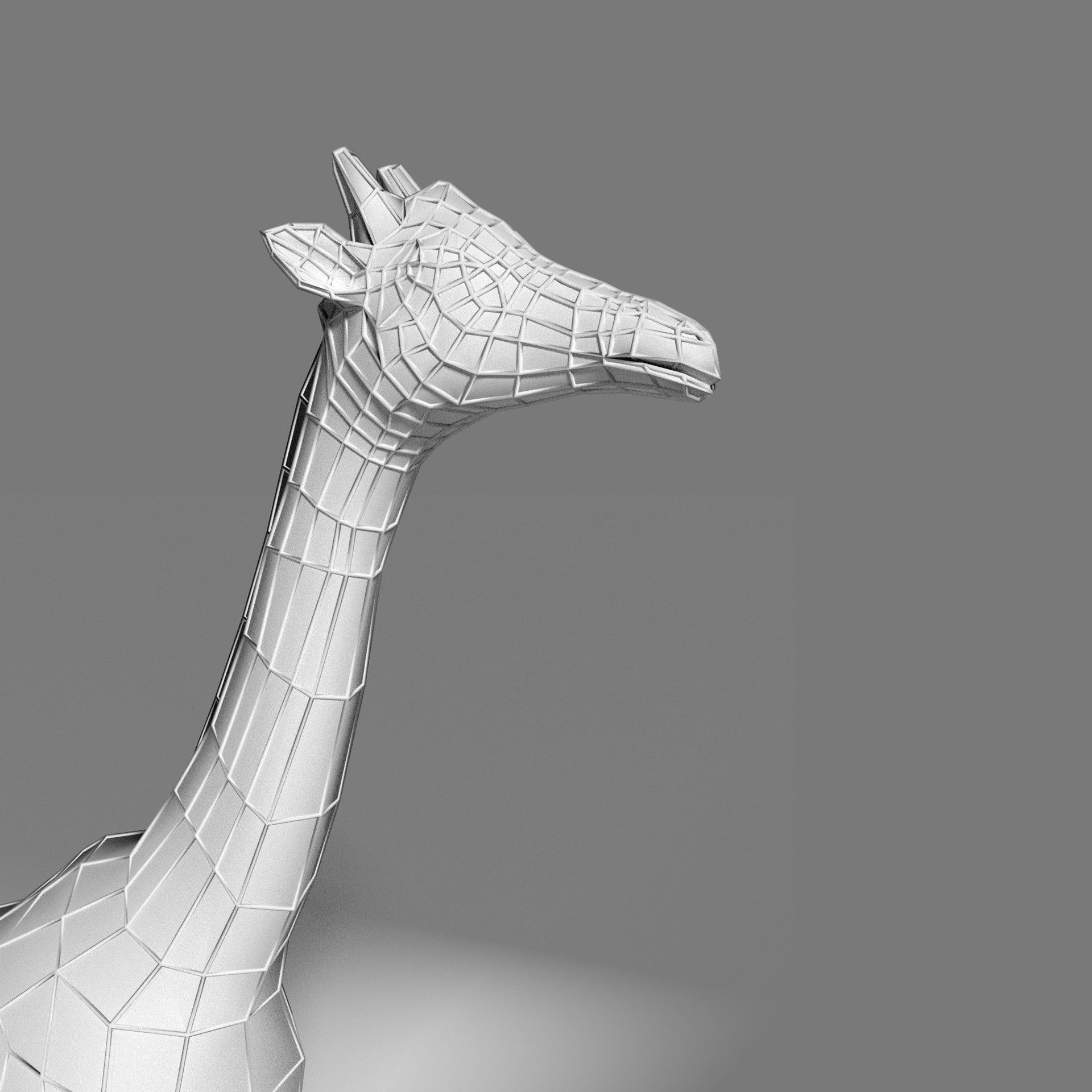 Realtime Running Savannah Giraffe Low-poly 3D model_9