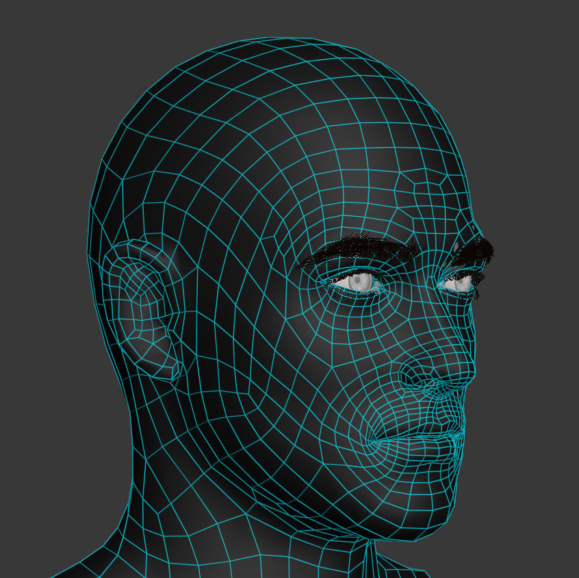 Short Hair Realistic Man Low-poly 3D model_4