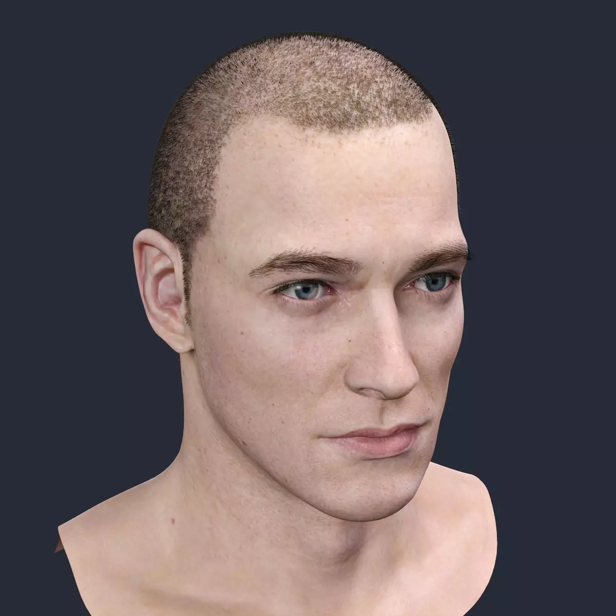Short Hair Realistic Man Low-poly 3D model_0