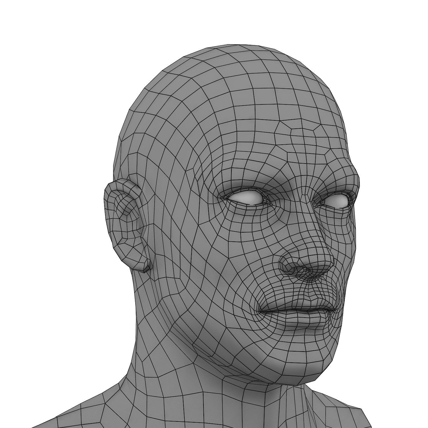 Short Hair Realistic Man Low-poly 3D model_5