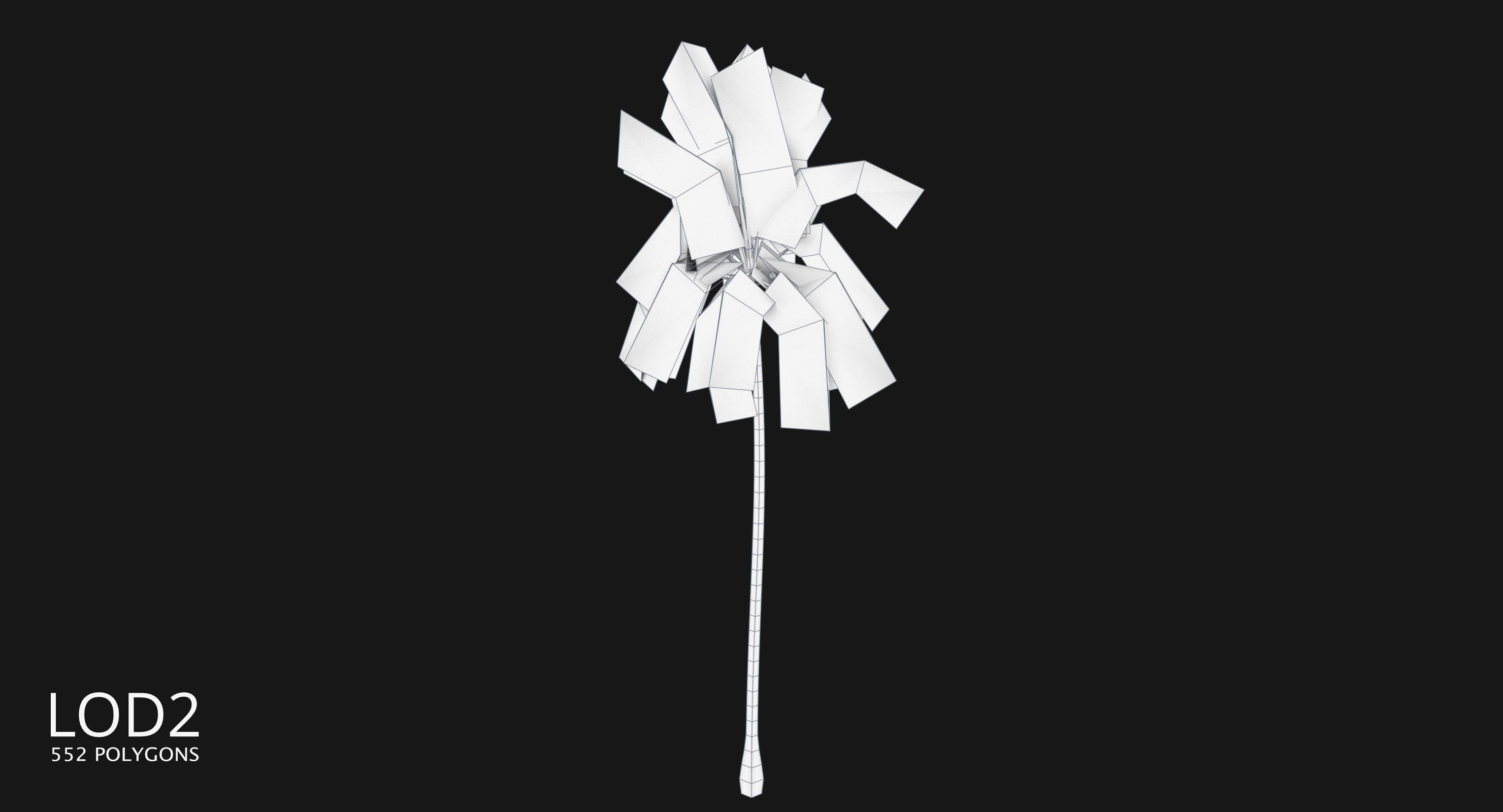 Coconut Palm Tree 3698-2 Low-poly 3D model_11