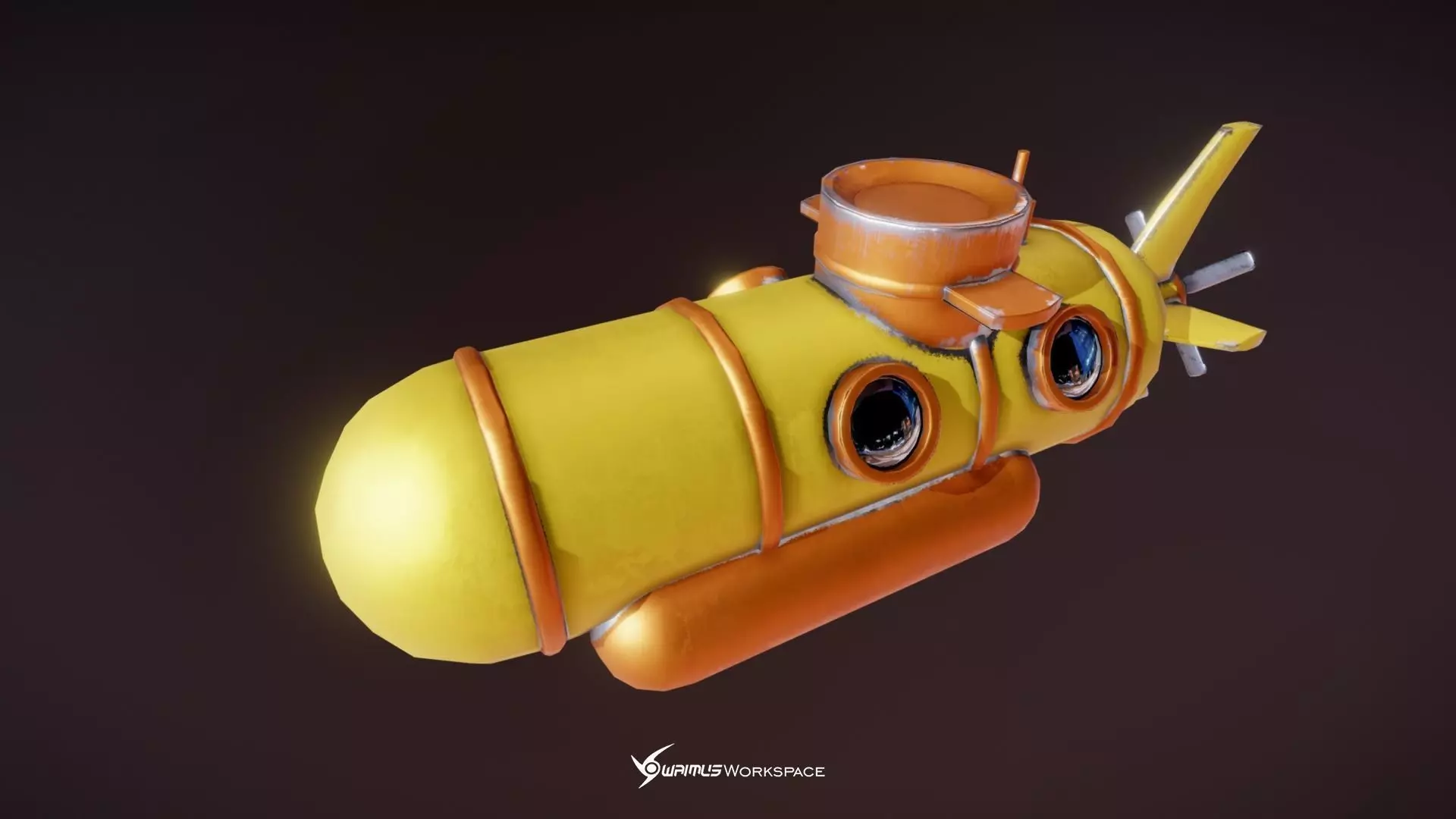 Yellow Submarine Free low-poly 3D model