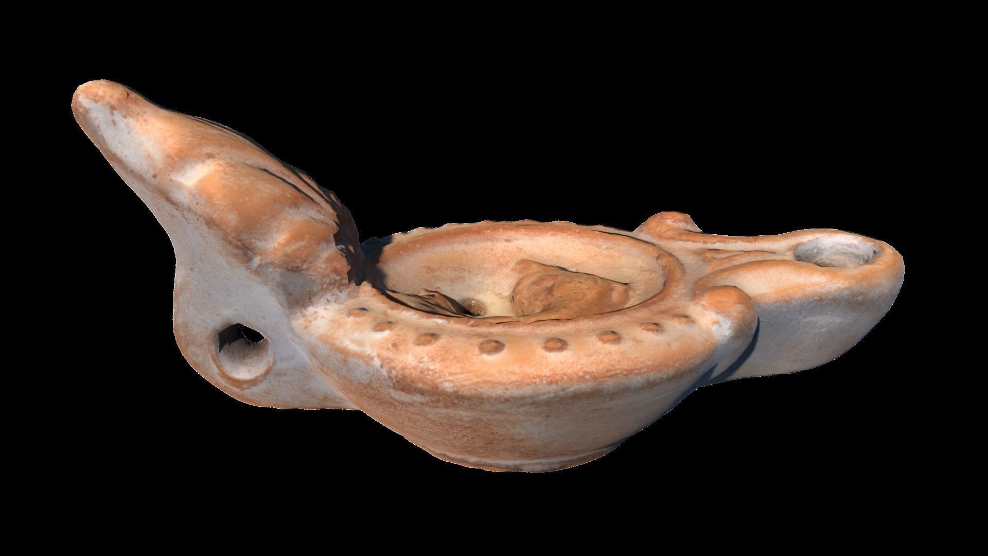 Roman oil lamp low-poly Low-poly 3D model_1