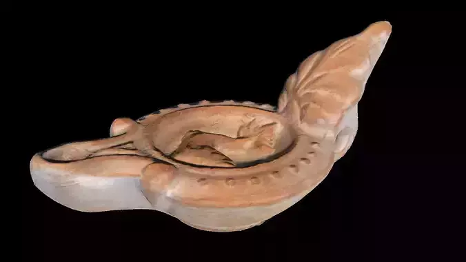 Roman oil lamp low-poly