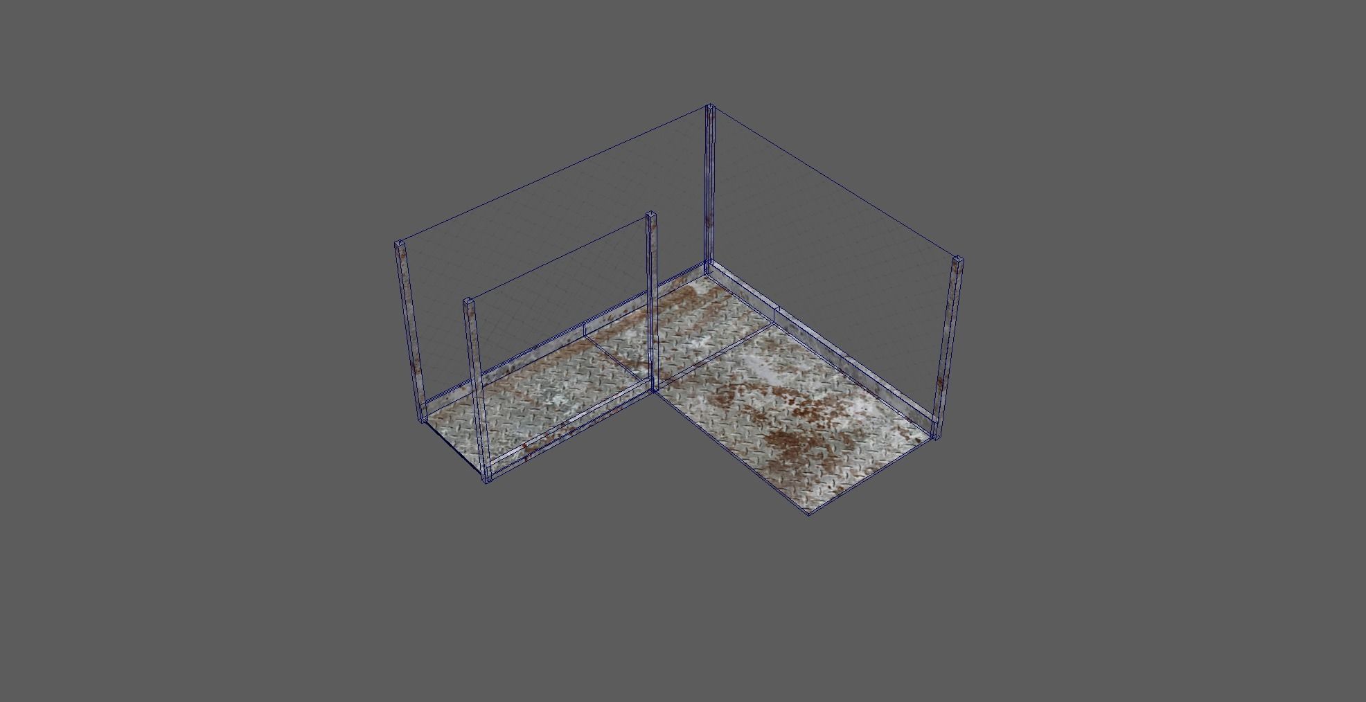 Metal Walkway and Ladder Free low-poly 3D model_7