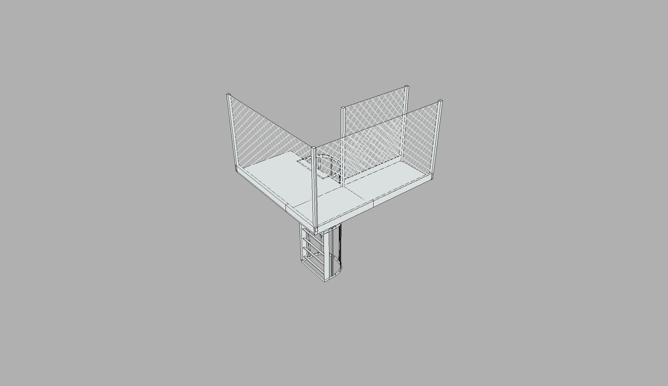 Metal Walkway and Ladder Free low-poly 3D model_4