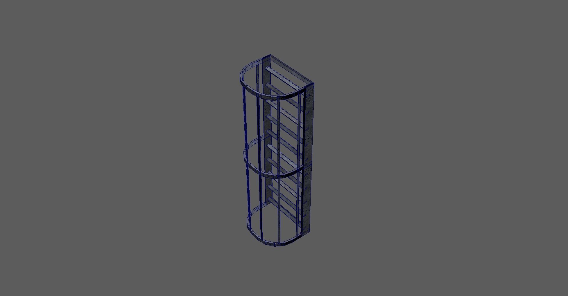 Metal Walkway and Ladder Free low-poly 3D model_8