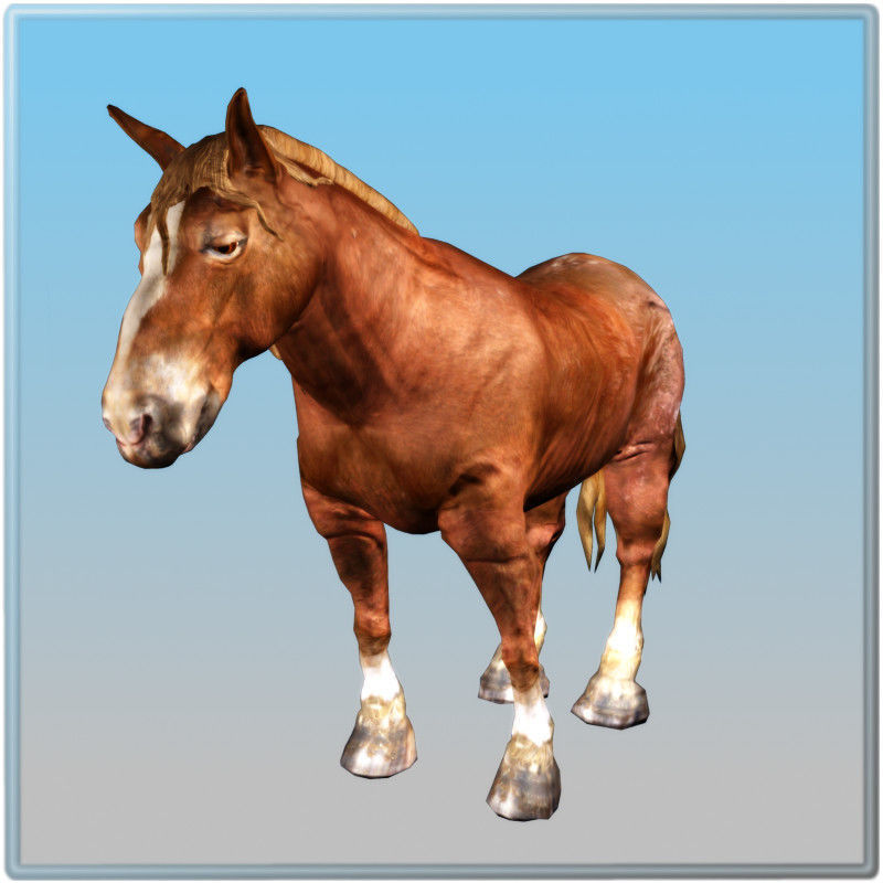 Realtime Horse Free low-poly 3D model_3