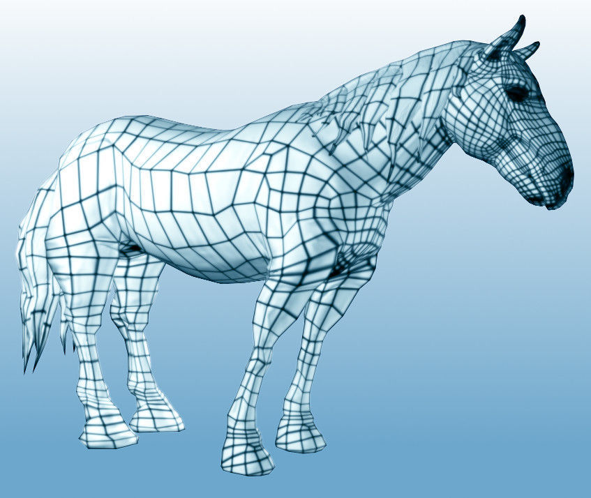 Realtime Horse Free low-poly 3D model_5