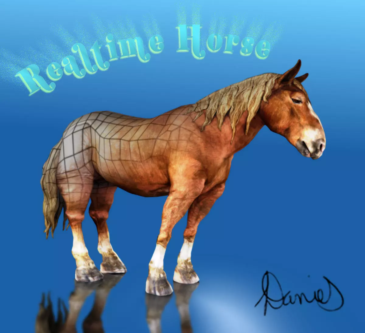 Realtime Horse Free low-poly 3D model_0