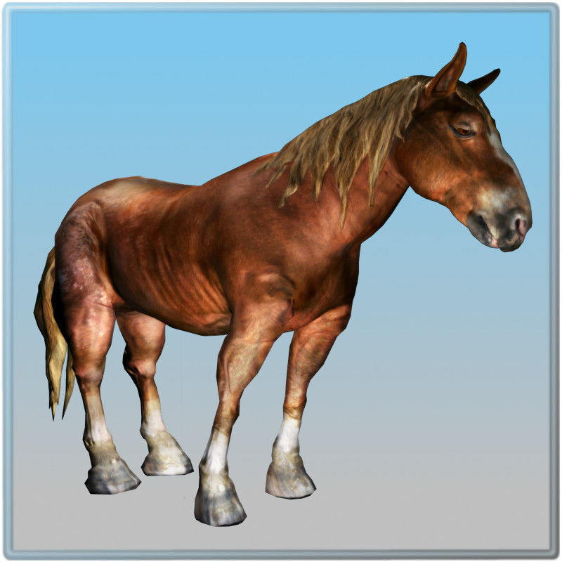 Realtime Horse Free low-poly 3D model_2