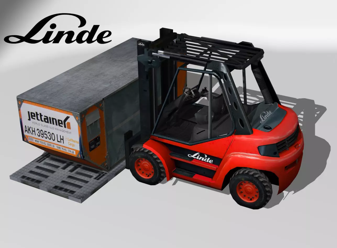 Linde Forklift Trucks H50 Low-poly 3D model