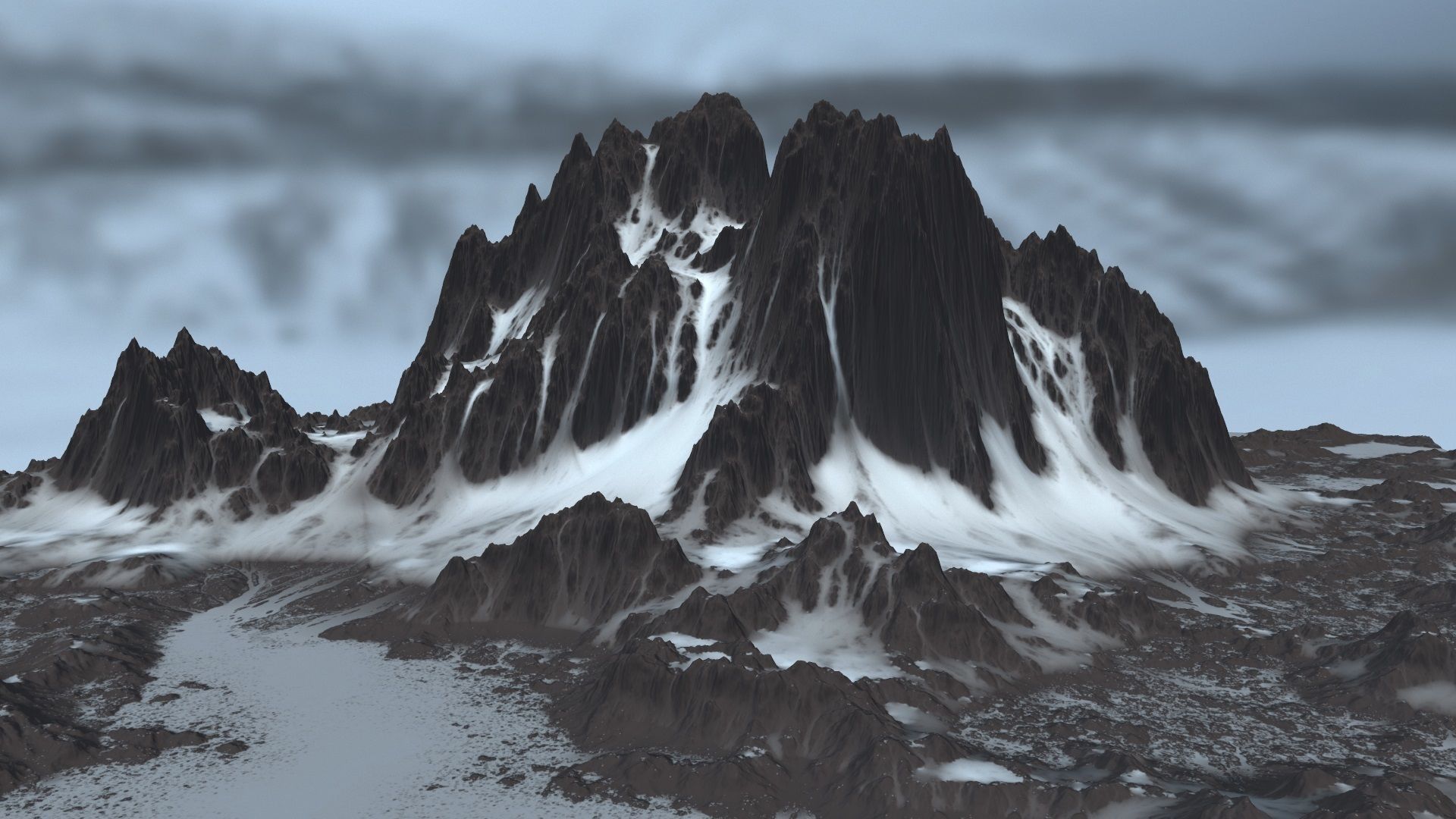 snow mountain   Low-poly 3D model_14