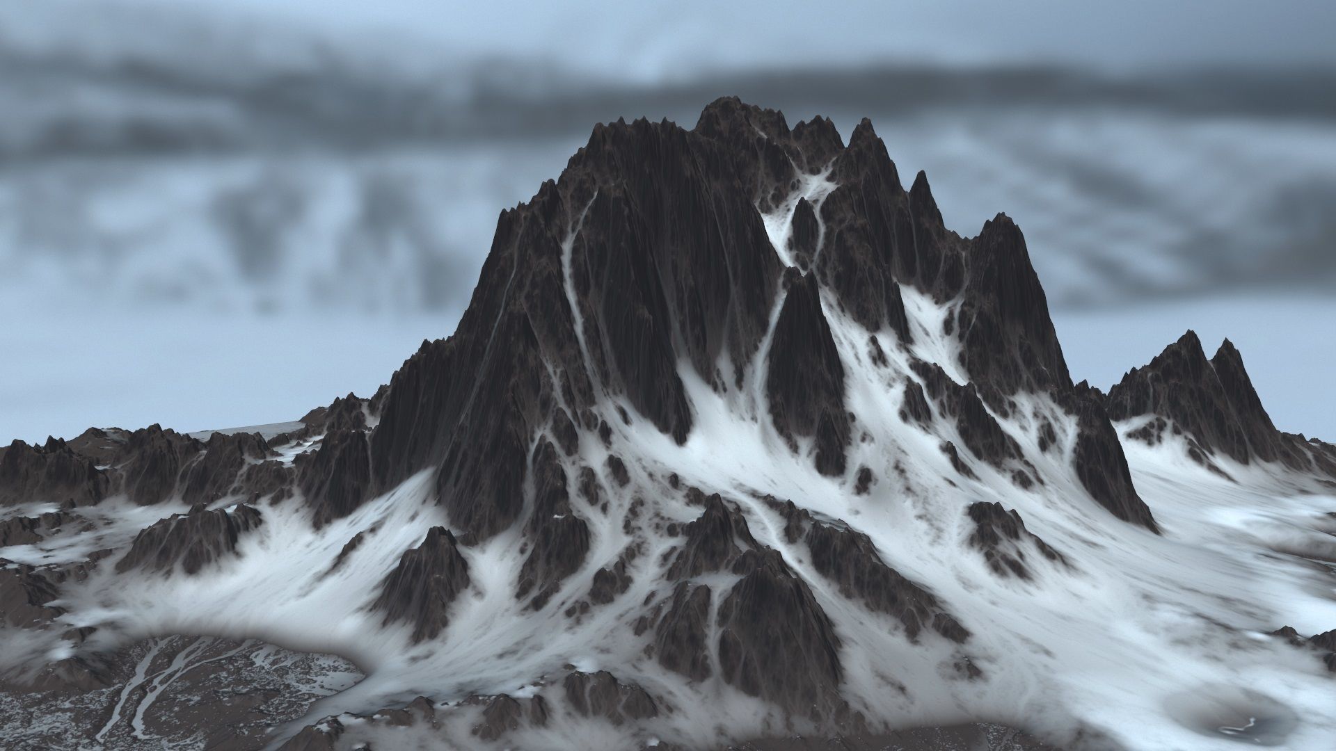 snow mountain   Low-poly 3D model_15
