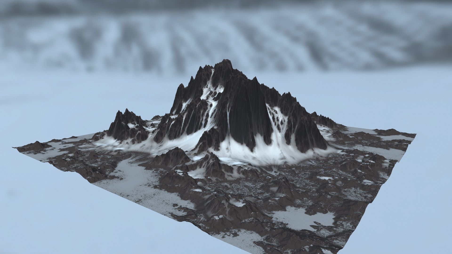 snow mountain   Low-poly 3D model_10
