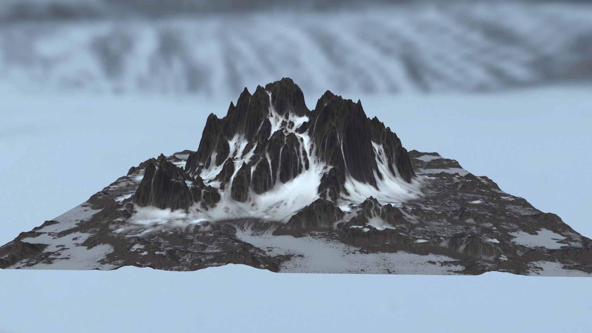 snow mountain   Low-poly 3D model_4