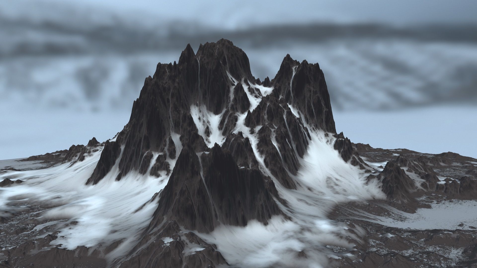 snow mountain   Low-poly 3D model_12