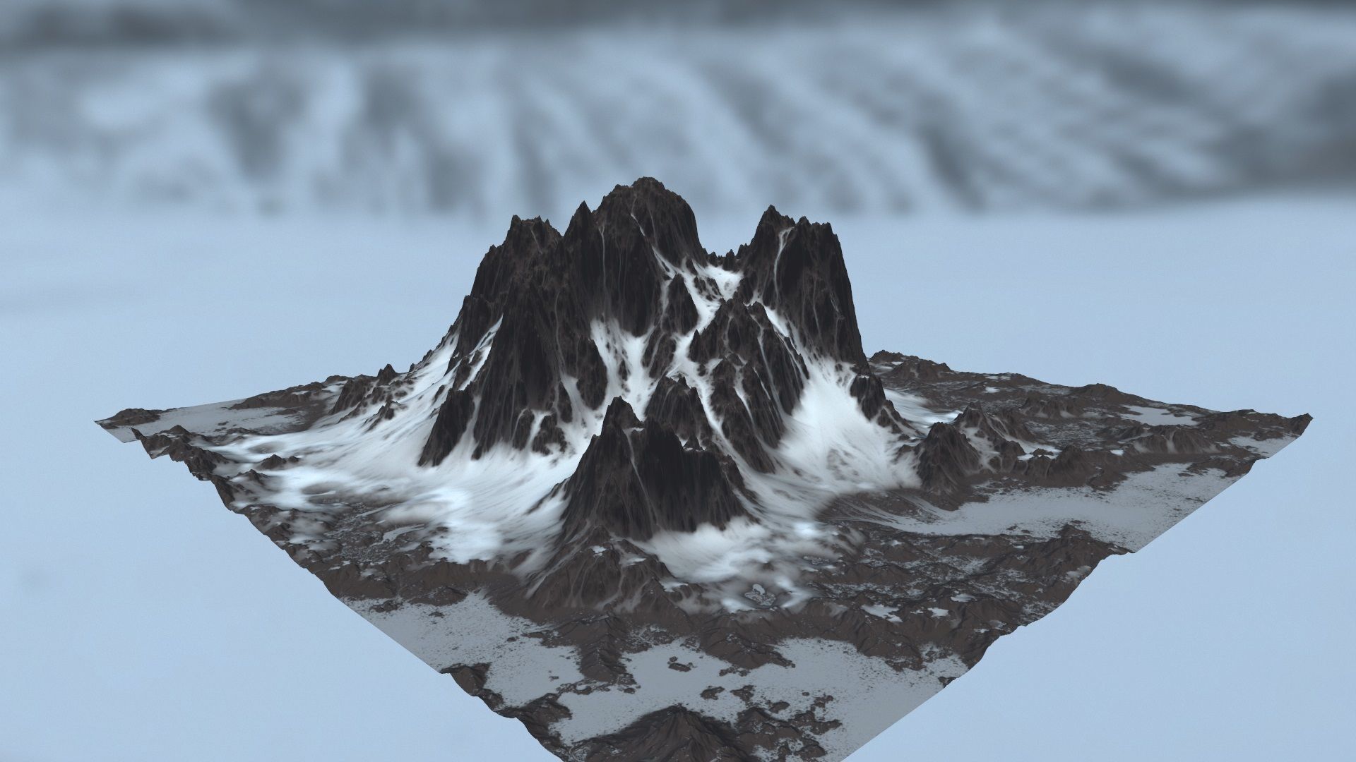 snow mountain   Low-poly 3D model_3