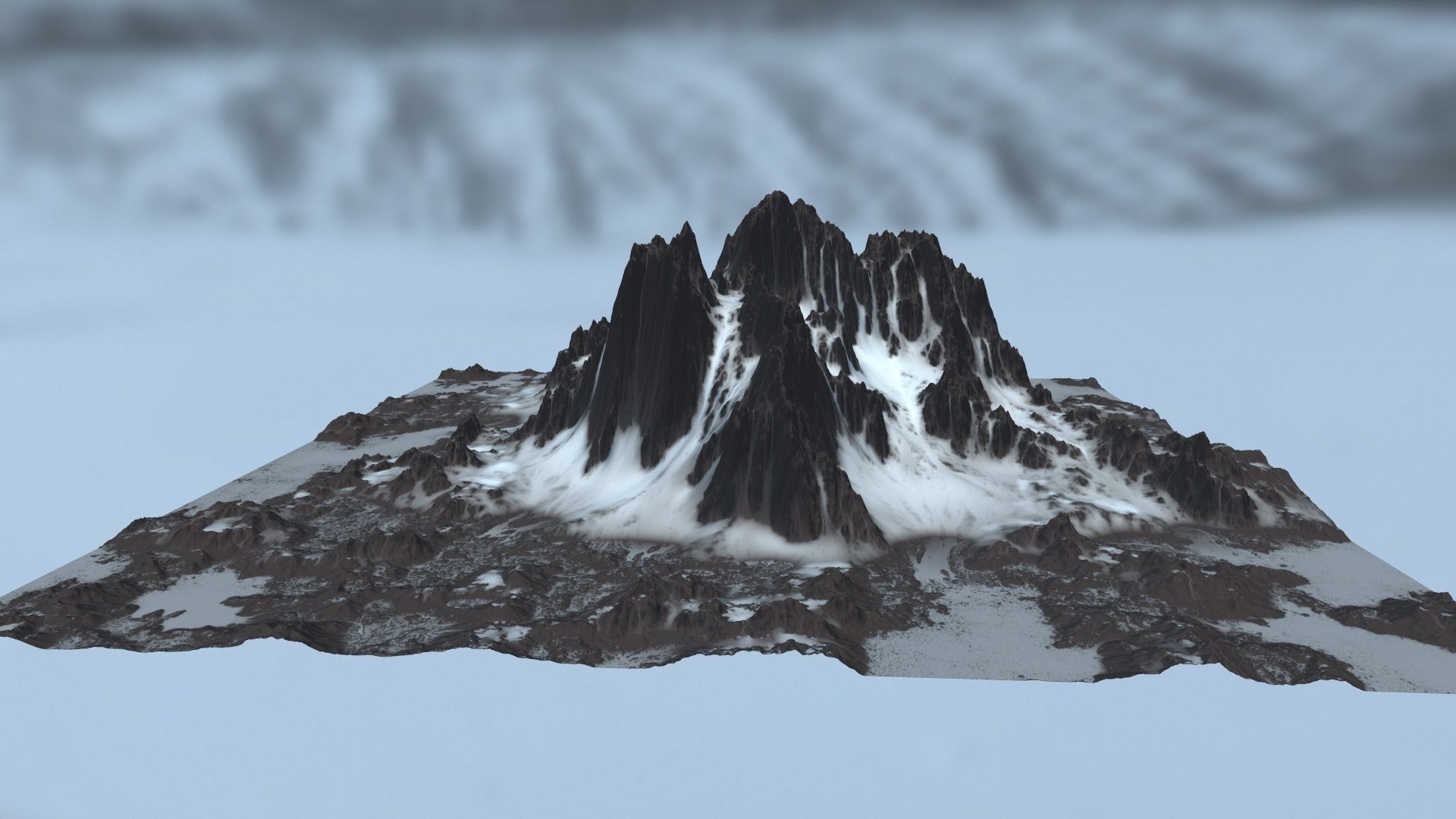 snow mountain   Low-poly 3D model_6