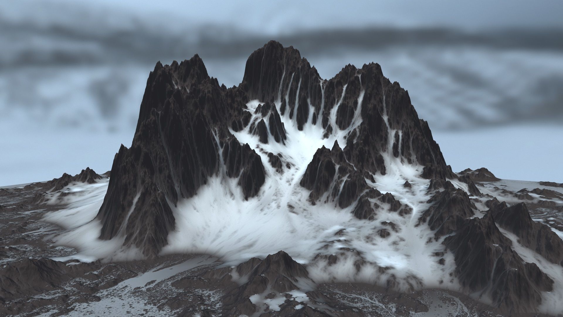 snow mountain   Low-poly 3D model_13