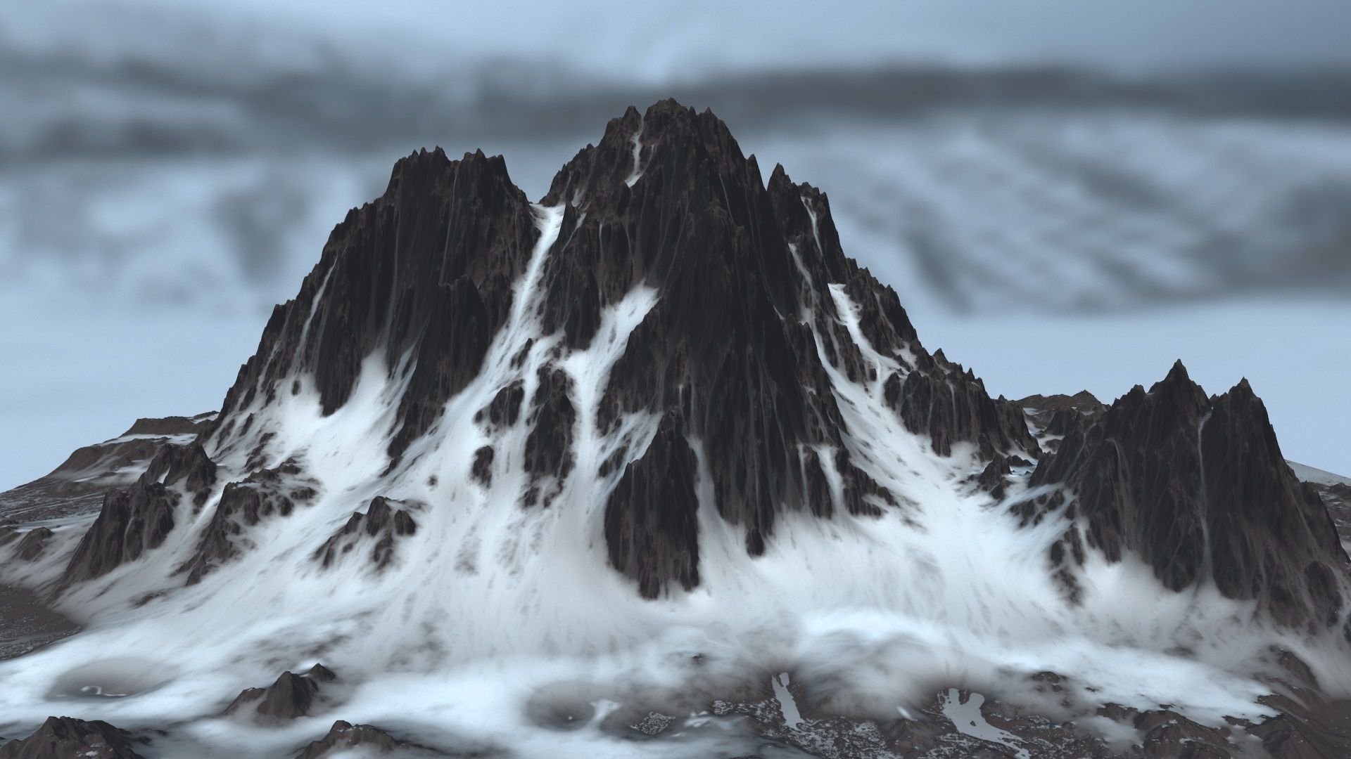 snow mountain   Low-poly 3D model_2