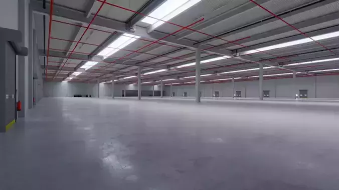 Industrial Warehouse Interior 6 Low-poly 3D model