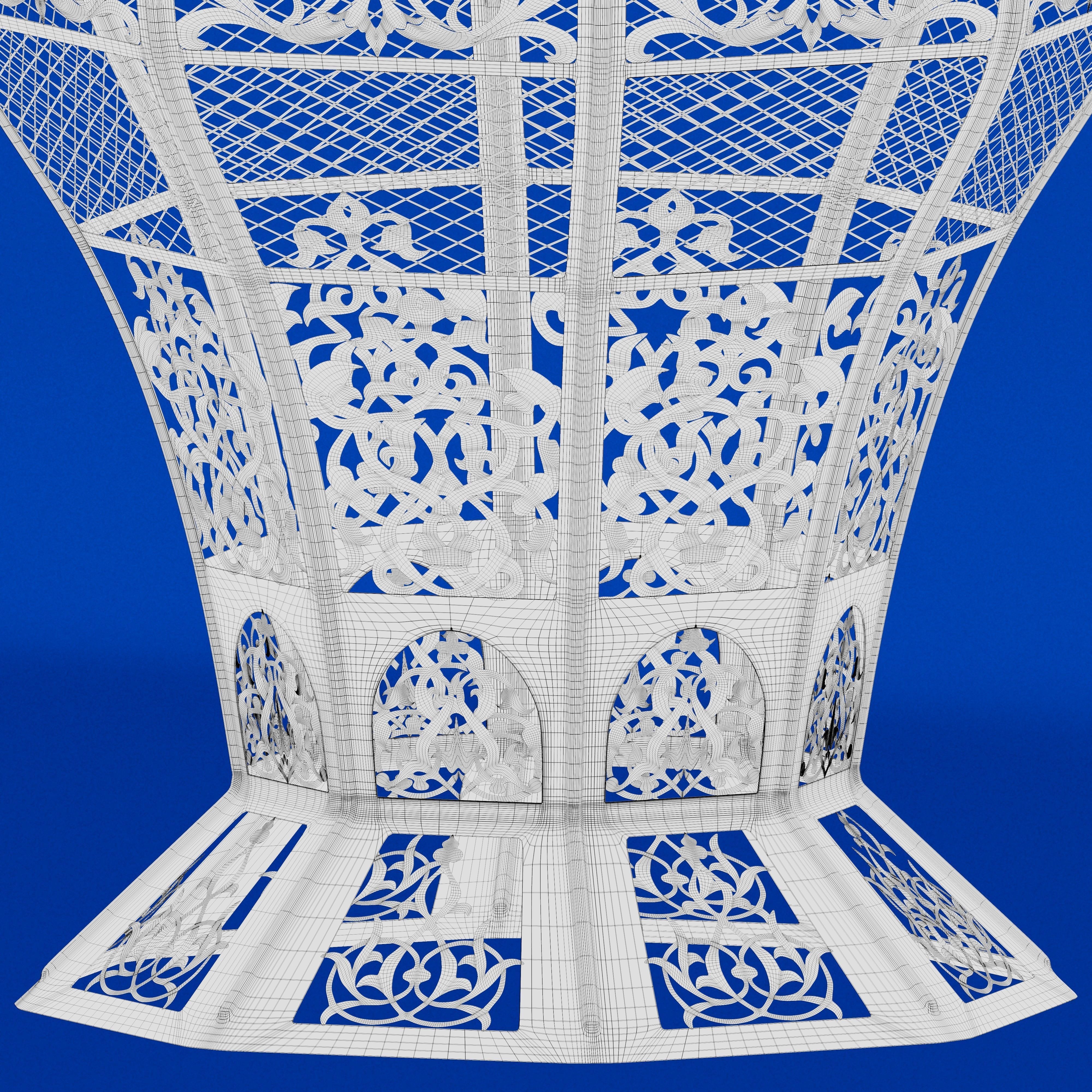 Floral moroccan lantern 3D model_7