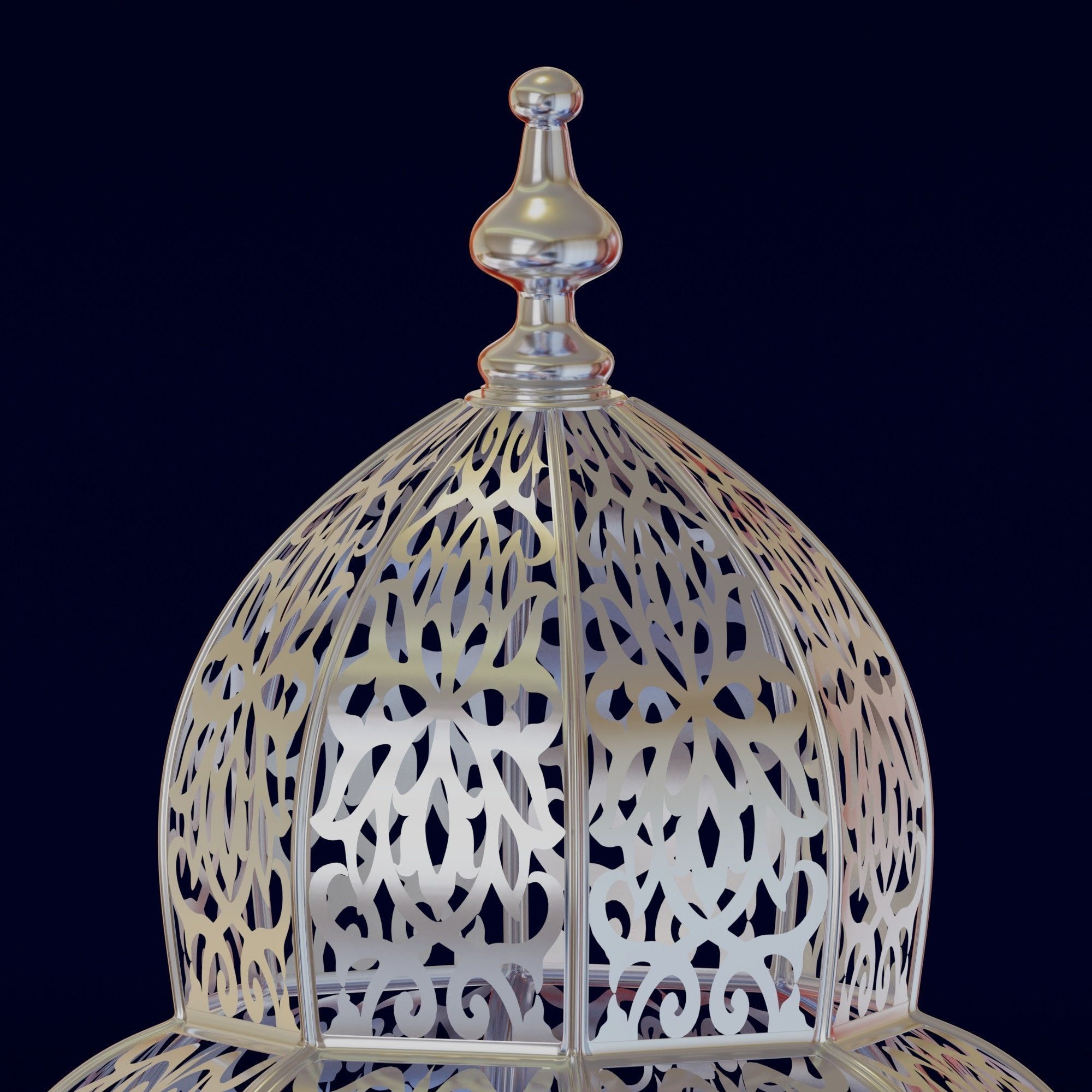 Floral moroccan lantern 3D model_1