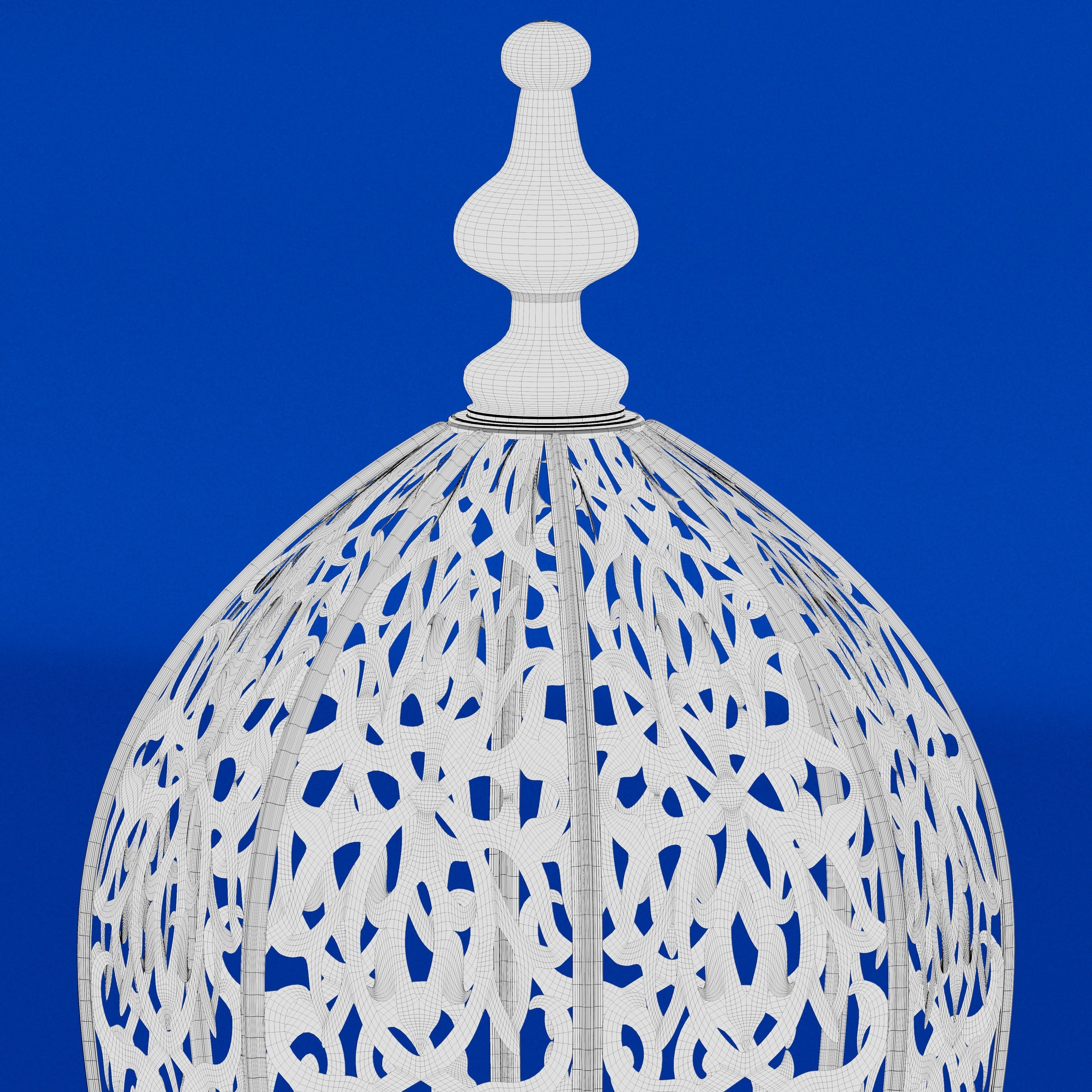 Floral moroccan lantern 3D model_5