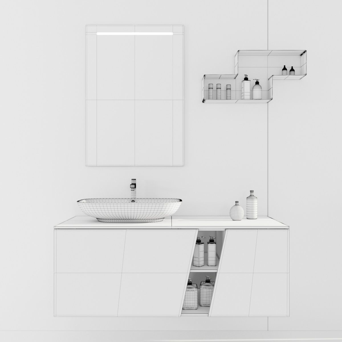 Bathroom furniture set Arcom eLy 2  3D model_2