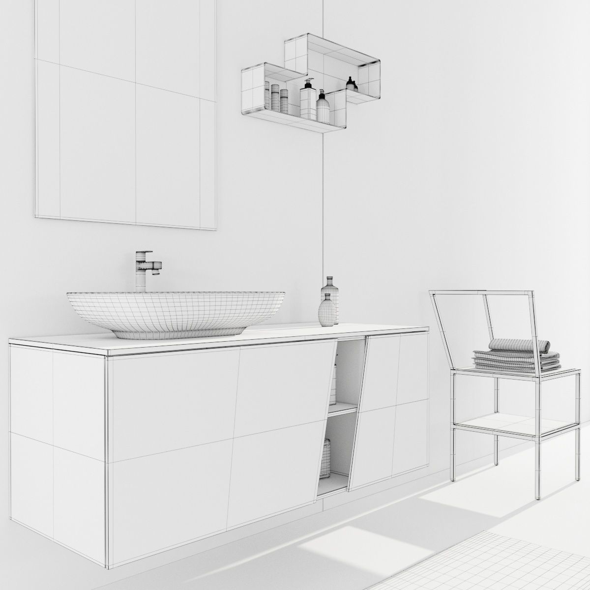 Bathroom furniture set Arcom eLy 2  3D model_3