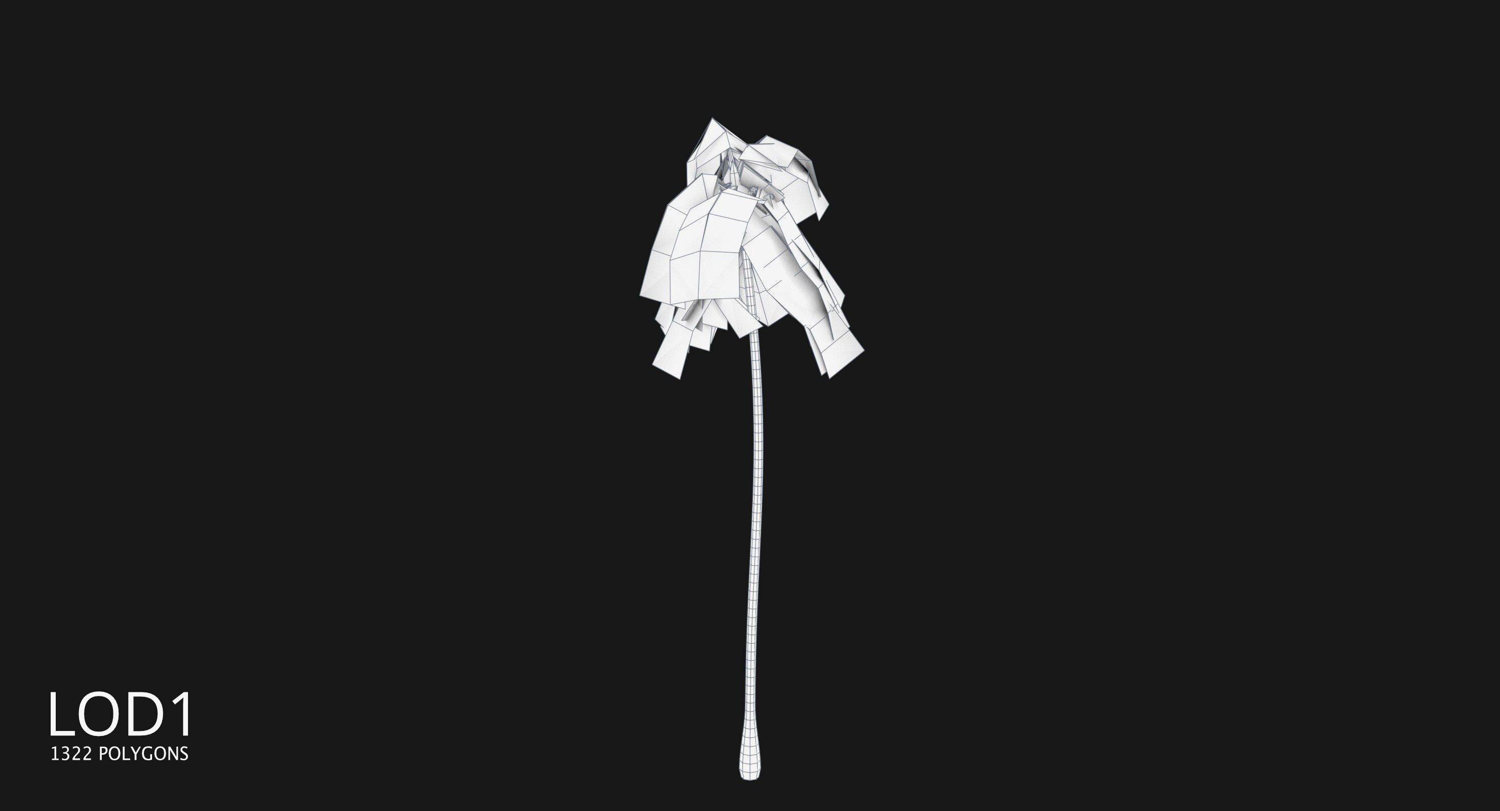 Coconut Palm Tree 3698-4 Low-poly 3D model_10