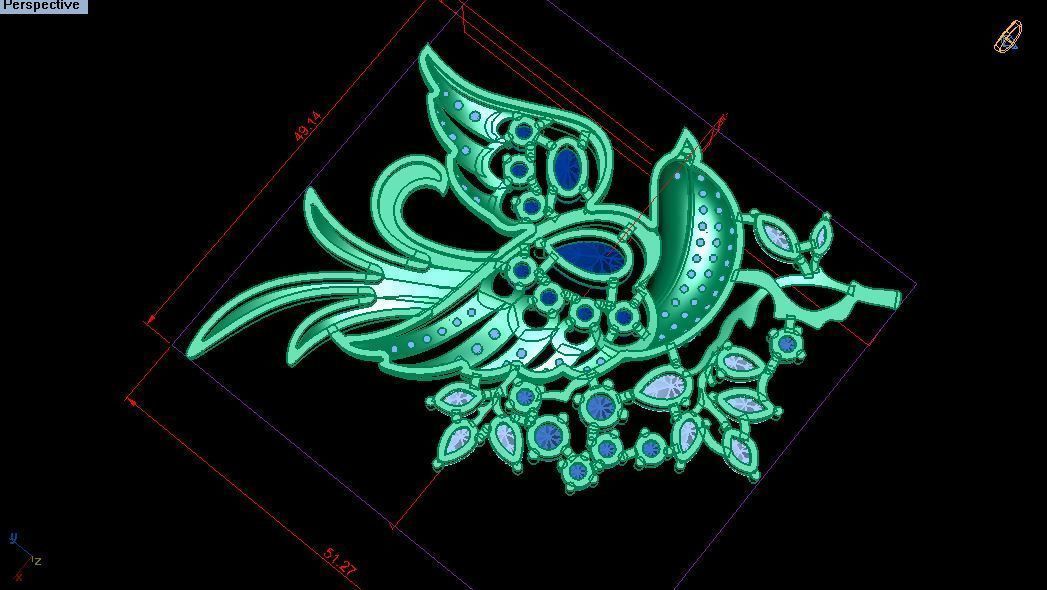 brooch bird 3D print model_8