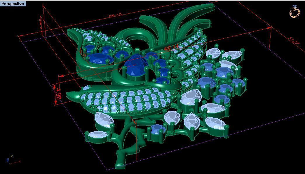 brooch bird 3D print model_7