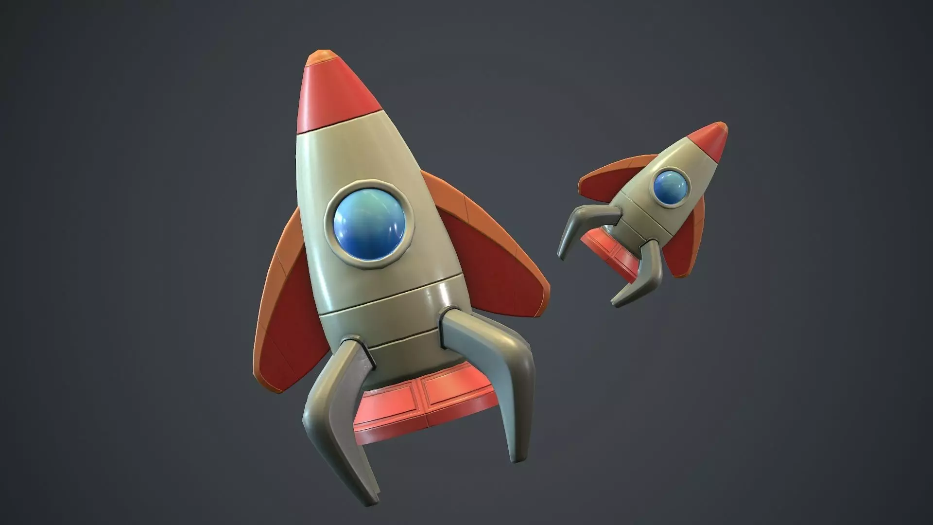 Cartoon Rocket PBR Game Ready  Low-poly 3D model_0