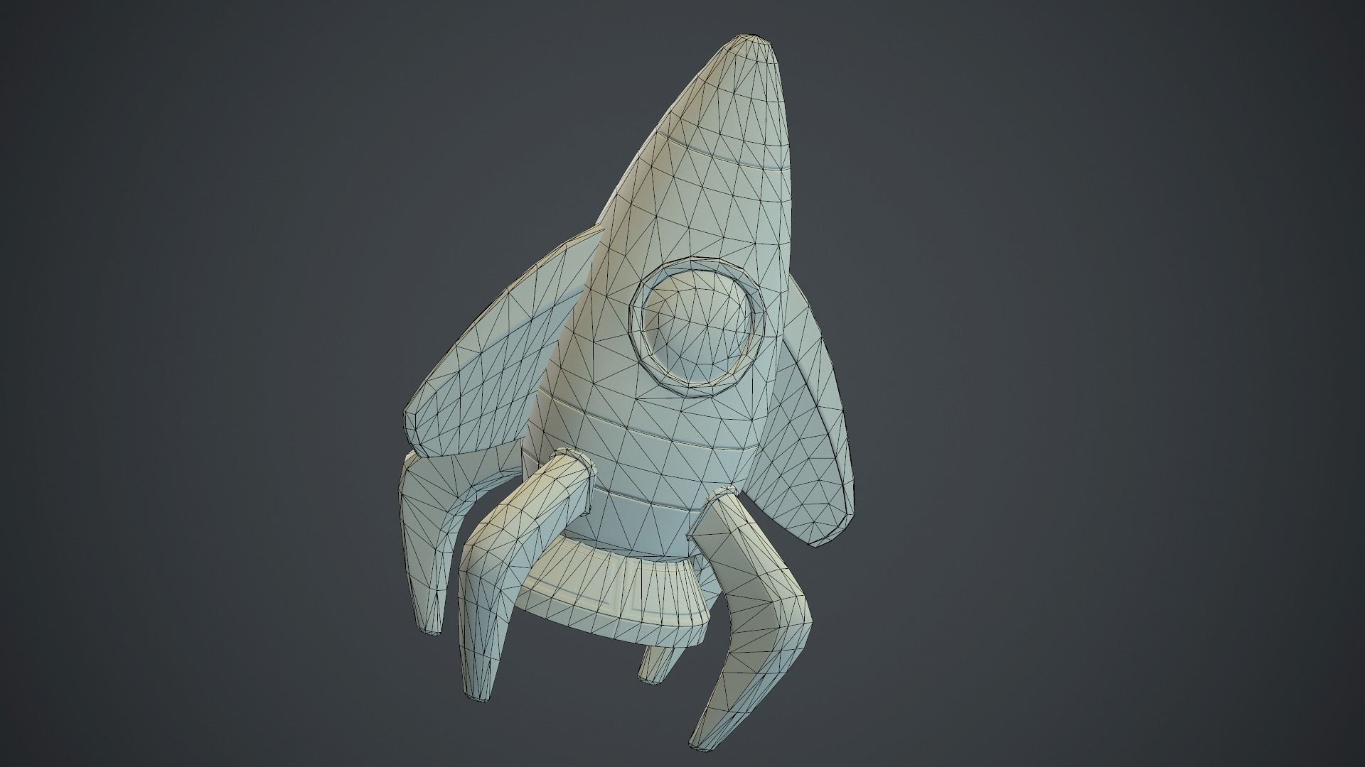 Cartoon Rocket PBR Game Ready  Low-poly 3D model_10