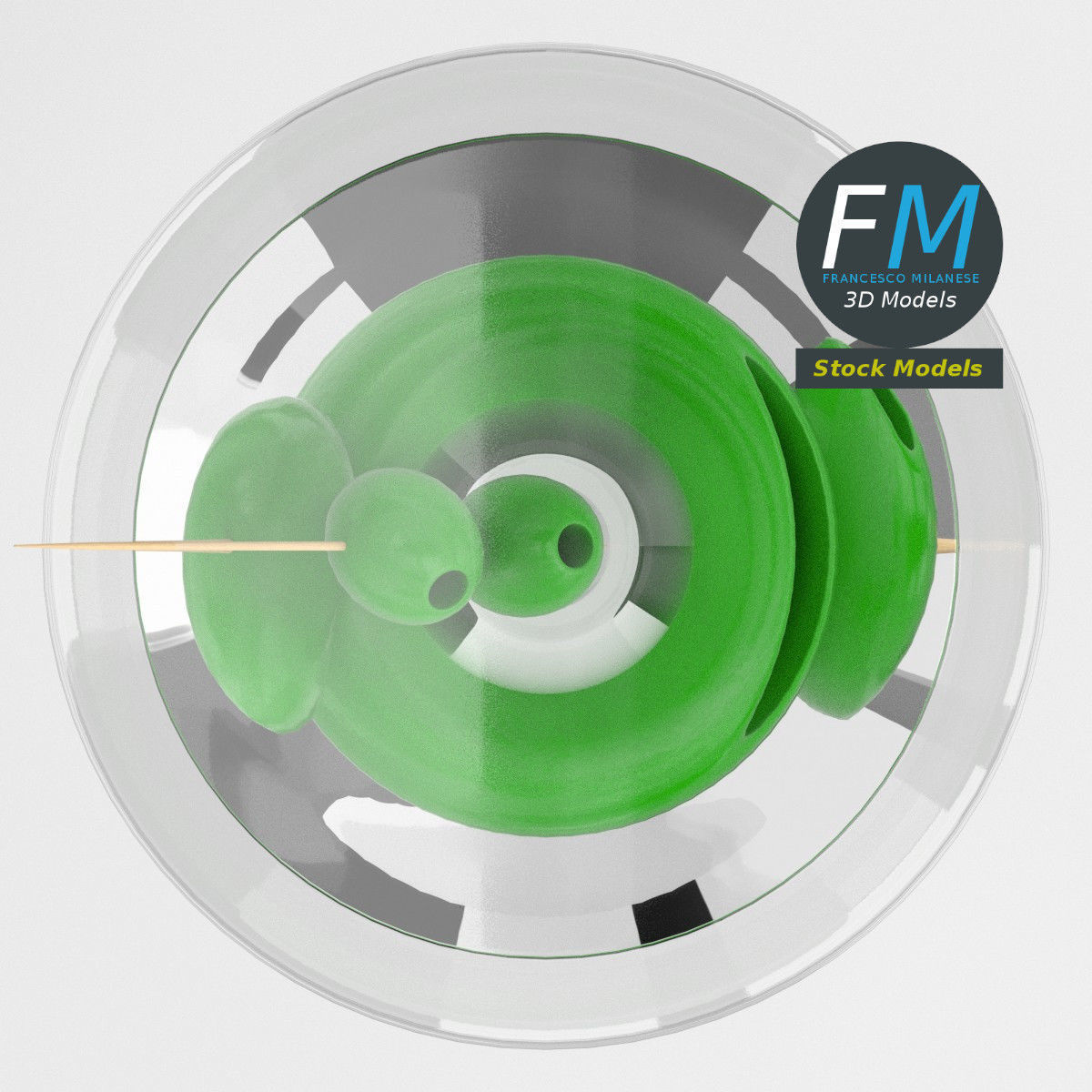 Cocktail with olives 3D model_6