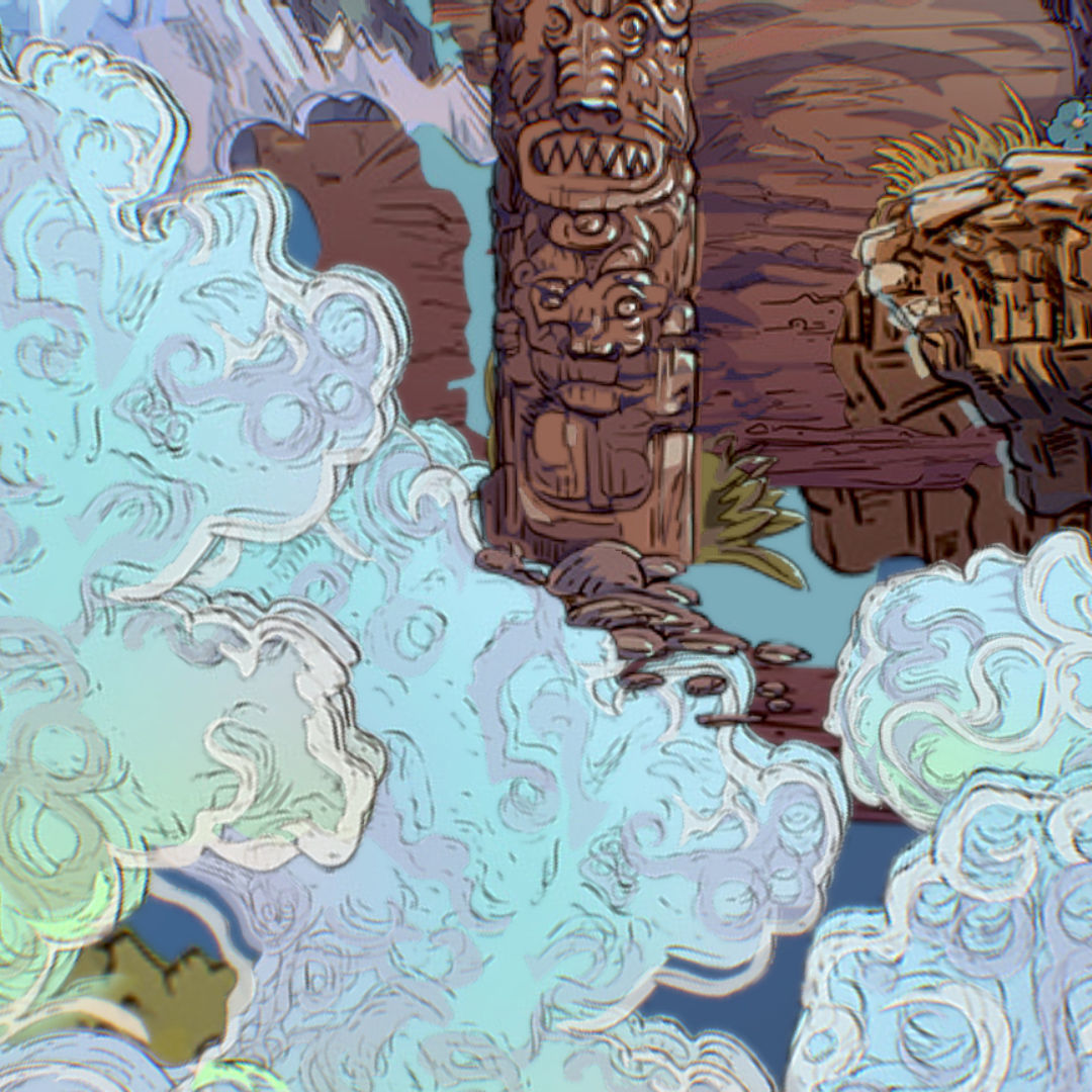 Landscape USA Scene Animated Paralax Low-poly 3D model_32