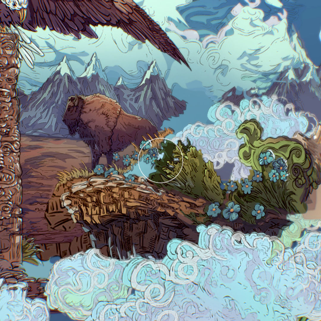 Landscape USA Scene Animated Paralax Low-poly 3D model_36