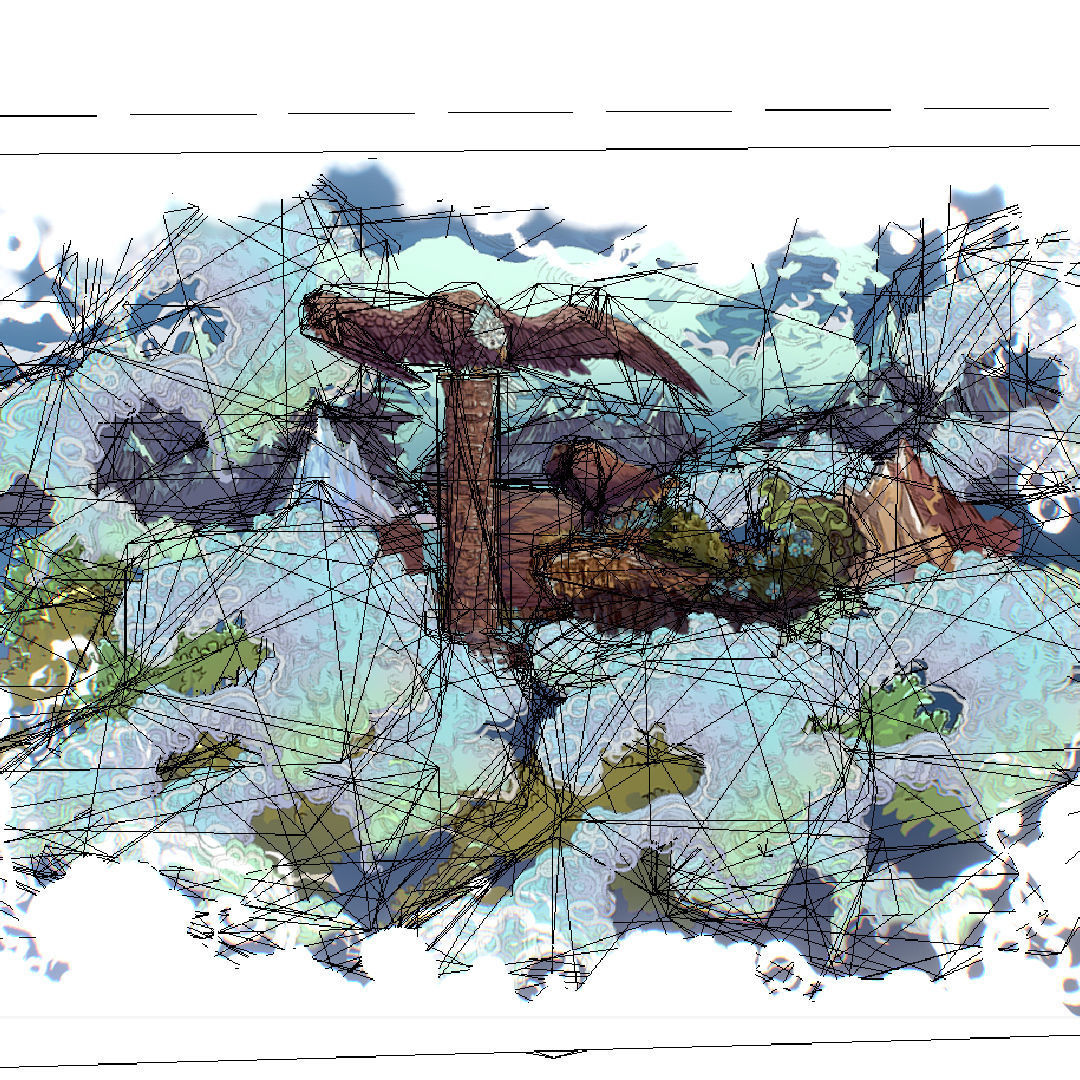 Landscape USA Scene Animated Paralax Low-poly 3D model_55