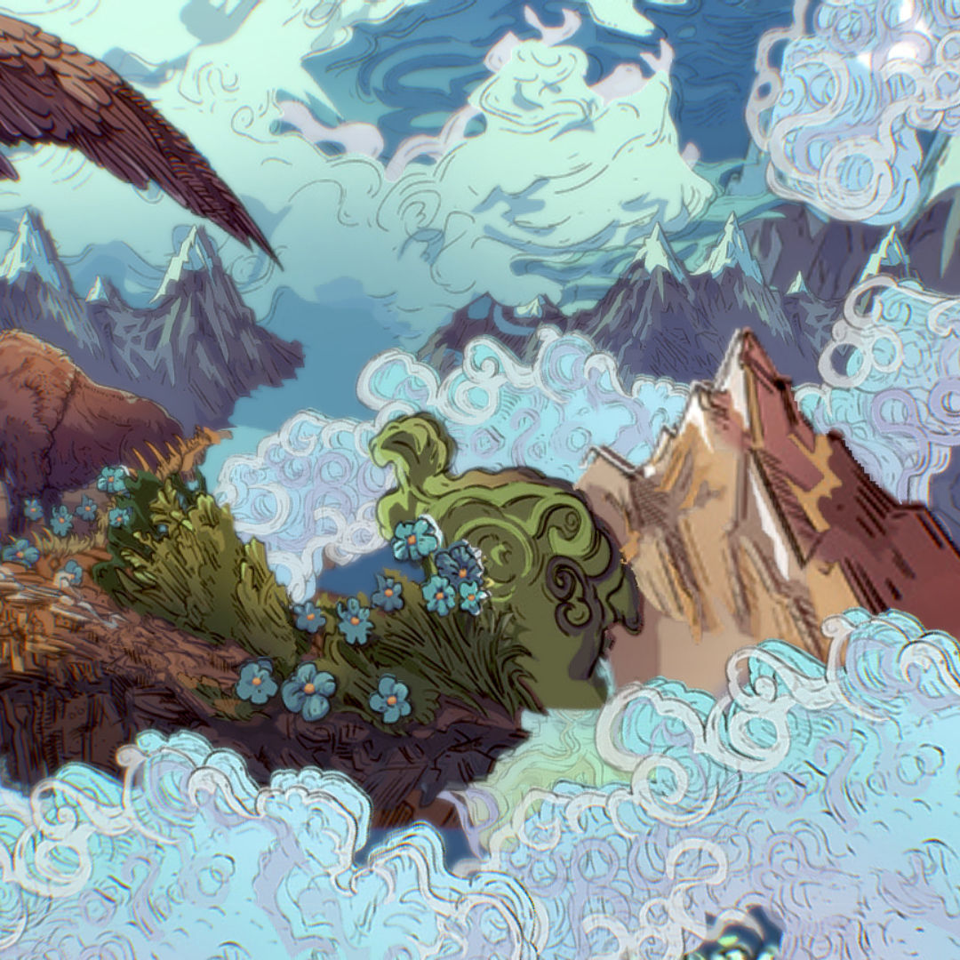 Landscape USA Scene Animated Paralax Low-poly 3D model_35