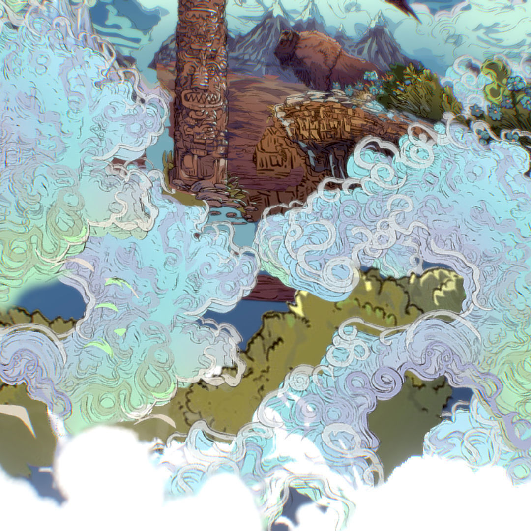 Landscape USA Scene Animated Paralax Low-poly 3D model_22